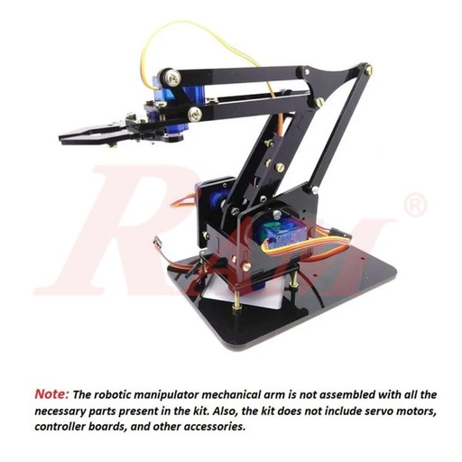 [RO.ARM.DIY.ACRYLIC.WITHOUT] DIY Acrylic Robot Arm 4DOF Manipulator Mechanical Arm Kit