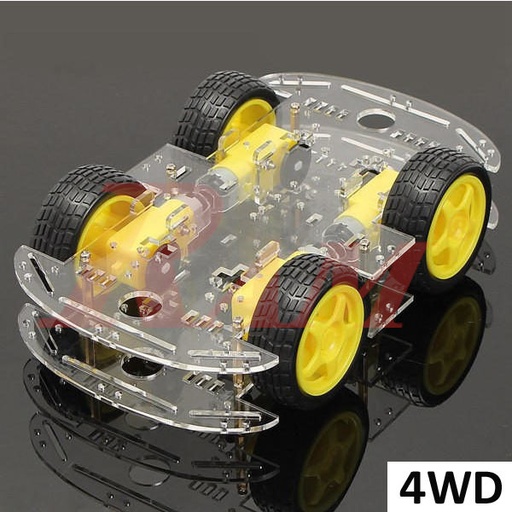 [RO.BASE.4WD.2FLOOR] 4WD Robot Car Chassis Kit with Speed Encoder Wheels 2 Floor