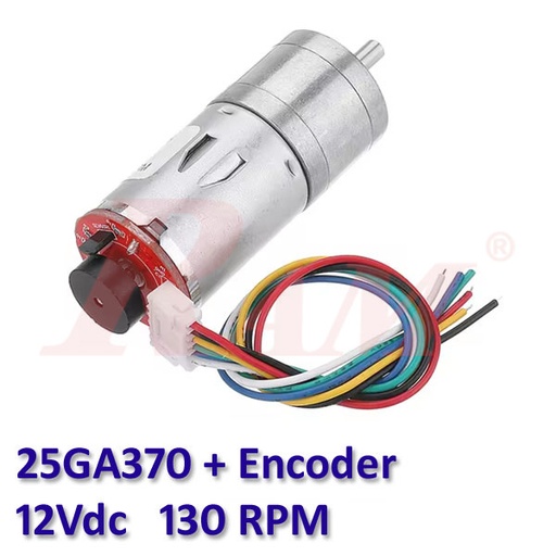 [DC.JGA25-370.ENC.12V130R] 25GA370 DC Geared Motor With Encoder 12Vdc 130 rpm