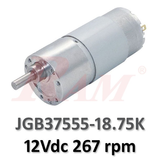 [DC.JGB37555.12V267R] DC Geared Motor 12Vdc 267 rpm - Model JGB37555-18.75K