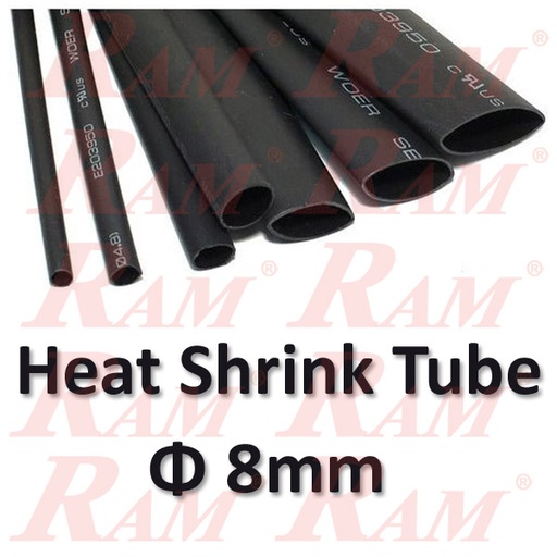 [H.SH.8MM.B] Heat Shrink Φ 8mm - 1 Meter
