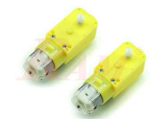 [RO.MOTOR.TT] Mini DC Gearbox Motors Pair (2 Motors) With Back Shaft