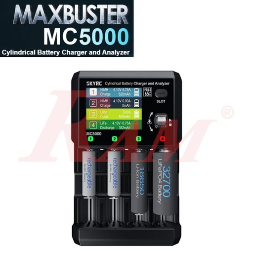 [IMAX.MC5000.SKYRC] MC5000 - MAXBUSTER Cylindrical Battery Charger and Analyzer شاحن ومحلل بطاريات ذكي متعدد المقاسات ماركة ماكس باستر